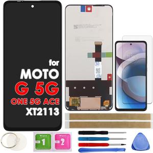 Flying Ocean LCD Screen Replacement Touch Display Digitizer Assembly (6.7) for Motorola Moto G 5G One 5G Ace XT2113 XT2113-3 XT2113-5, Black