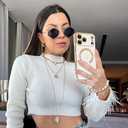 OOK Magnetic Phone Case iPhone 17 Pro Max 6.9 Inch [Compatible with MagSafe] Soft TPU Heart Phone Cover with Screen Protector Shockproof Protection Slim Case with Strap Lanyard for Women - White