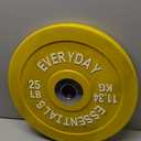 BalanceFrom Color Coded Olympic Bumper Plate Weight Plate with Steel Hub 25LB