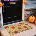 Halloween Pumpkin Doormat for Front Door Welcome Entrance Cute Ghost Door Mat Outdoor Indoor Holiday Autumn Door Mat Inside Outside Carpet Halloween Entry Rug Floor Mat for Porch Patio