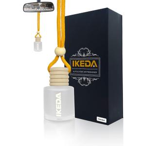 Car Air Fresheners for Men | 10ml Air Freshener | Strong Perfume Hanging Diffuser with Odour Eliminaor Technology | Car Accessories | Car Scents Air Fresheners by Ikeda (Cylindrical, Coconut) (0.34 Fl Oz (Pack of 1))