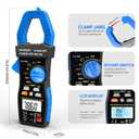 Bluetooth Clamp Meter, TRMS 6000 Counts Auto- Ranging Clamp on Ammeter, 1000A AC/DC Current Clamp Volt Meter, Wireless Clamp Multimeter Measures Capacitance, Ohm, Hz, NCV and Temperature