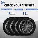 15 Inch Gunmetal Gray Sporty 10-Spoke Design Universal Wheel Covers Hubcaps for Steel Wheels, Set of 4, Patented Adjustable Snap-On Design, Tool-Free Install