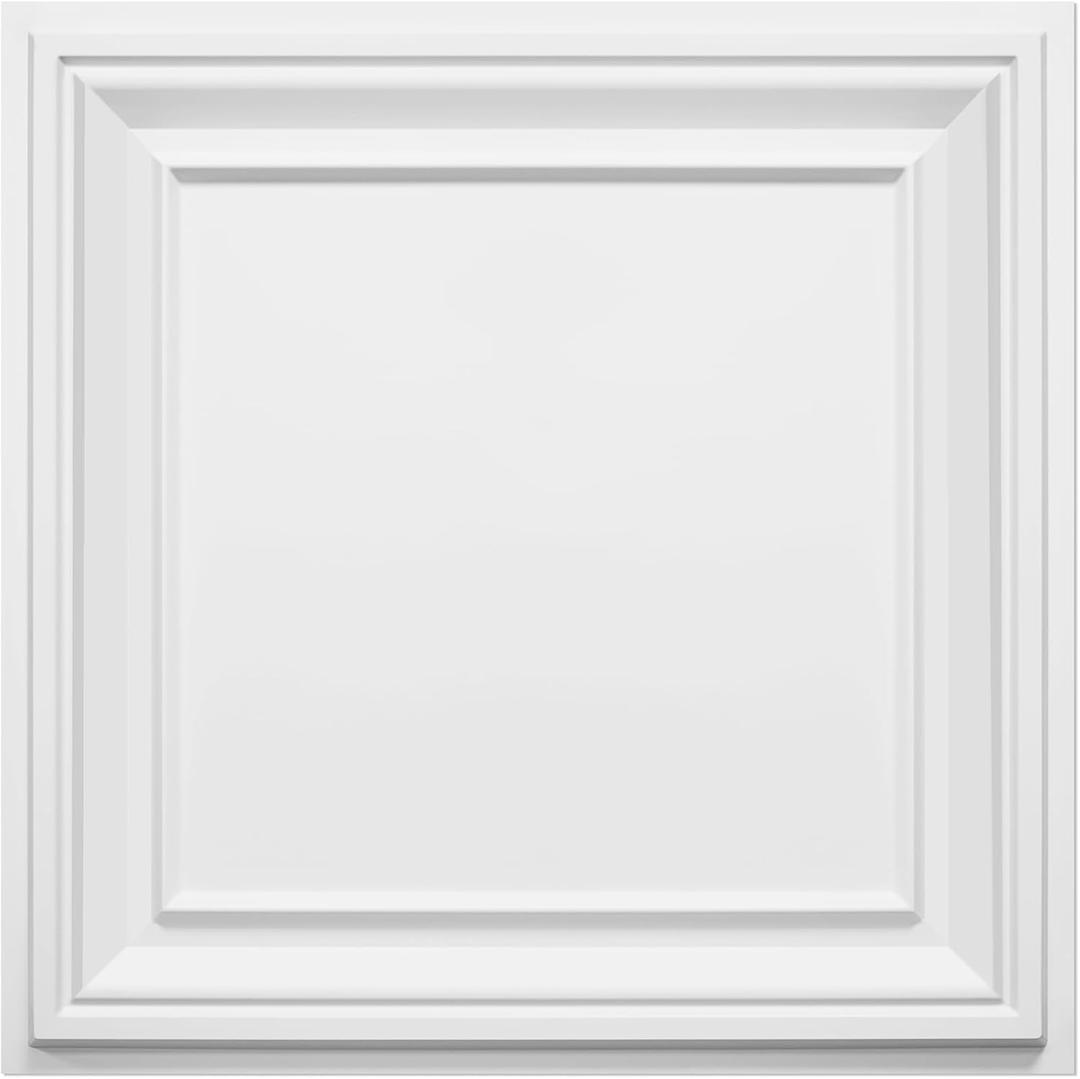 STICKGOO Drop Ceiling Tiles 24x24 PVC Glue Up Ceiling Panel to Prevent Breakage Pack of 12 Tiles Cover 48 Sq. Ft, White