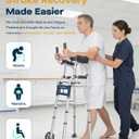 Narrow Walker for Seniors, 18 inches Wide - Adjustable Width, Lightweight Folding Walker, 350lbs Heavy Duty Bariatric Walker for Elderly, Standard Walker for Small Doorways