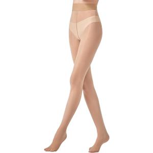 Yilanmy Shiny Sheer Pantyhose for Women Oil Shimmer Tights Silky High Waisted Stockings Dance Jazz Tights (Beige, L)
