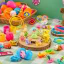 JOYIN 60Pcs Easter Eggs with Toys Stickers Inside, Prefilled Easter Eggs Hunt with Assorted Toys for Kids Boys Girls, Basket Stuffers Filler, Party Favors, Classroom Exchange