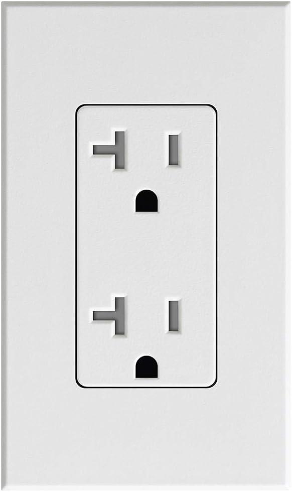 Lutron Satin Colors 20 Amp Tamper-Resistant Duplex Receptacle - Snow