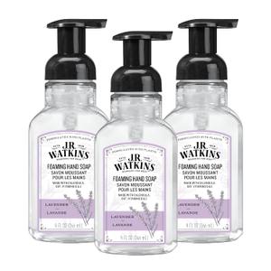 J.R. Watkins Foaming Hand Soap with Pump Dispenser, Moisturizing Foam Hand Wash, All Natural, Alcohol-Free, Cruelty-Free, USA Made, Lavender, 9 fl oz, 3 Pack