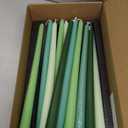 12 inch Green Gradient Taper Candles Unscented Smokeless Long Tall Tapered Candle for Candlesticks Sticks Wedding Advent Home Decor Dinner ChristmasSet of 12