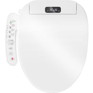 Upgrade Bidet Toilet Seat Elongated, Rear and Feminine Wash, Unlimited Warm Water, Heated Seat, Warm Air Drying, Soft Close Lid, Sense Seat