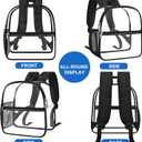 Oraben Clear Backpack Stadium Approved, Clear Bag 12 x 6 x 11 in, Small Transparent Backpack for Concerts, Sports Events, Festivals, Waterproof, Adjustable Straps, Women Men