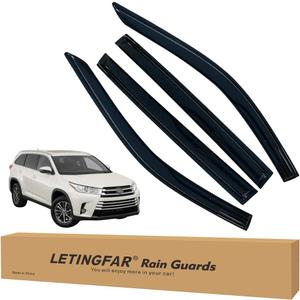 Window Visors Rain Guards for Toyota Highlander 2014 2015 2016 2017 2018 2019 Accessories, Wind Deflectors Vent Shades for Toyota Highlander