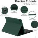 EAMPANG Case with Keyboard Mouse for Samsung Galaxy Tab A11 Plus/A9 Plus 2025/2023 11 inch,7 Color Backlight Detachable USB-C Keypad Magnetic Case with Pen Slot for Tablet A11+ A9+ 5G Dark Green