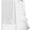 Your Bags Wedding Dress Garment Bag with Matching Tote- Garment Bags for Travel & Hanging Clothes or Storage - 72" Wedding Dress Bag for Gowns Long with 20" Gusset for Puffy Bridal Gowns Cover - White