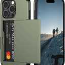 Nvollnoe Compatible with iPhone 16 Pro Case with Card Holder Dual Layer Heavy Duty Protective Shockproof Hidden Card Slot Slim Wallet Phone Cover for iPhone 16 Pro for Women&Men 6.3 inch(Green)