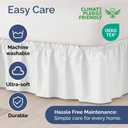 Wrap Around Dust Ruffle Bed Skirt - White - for Full Size Beds with 21 Inch Drop - Easy Fit Elastic Strap - Adjustable Pleated Bedskirt w/Brushed Fabric - Wrinkle Free - for Women, Men, Kids & Teens