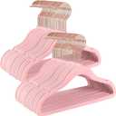 50 Pack Velvet Baby Hangers Non-Slip Clothes Hangers with Swivel Hooks, Space Saving Infant Toddler Closet Organizers, Ultra Thin Durable Child Hangers for Nursery, Kids, Children Wardrobe (11.8inch) (11.8inch-50pack, Pink)