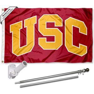 Trojans Arch Flag with Pole and Bracket Kit