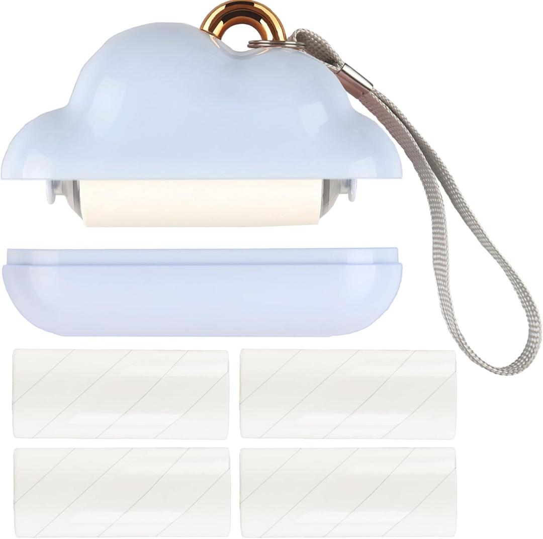 Portable Mini Lint Roller, Travel Size Lint Roller with 150 Sheets Refillable, Reusable Pet Hair Remover for Clothes (Blue)