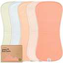 KeaBabies 5-Pack Organic Burp Cloths Baby Girl, Boy - Extra Large, Absorbent Baby Burp Cloths,Soft Burping Cloths for Babies,Newborn Burp Clothes,Cotton Burp Rags,Neutral Thick Burp Cloth (Flora Dew)