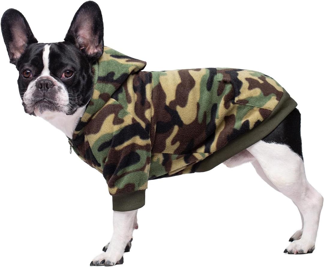 Camo French Bulldog Clothes Dog Hoodie Sweatshirts with Pockets for Small Dogs Puppy Chihuahua Coat Clothing Pet Cat Hoodie Fleece Dog Sweaters Costume, Small
