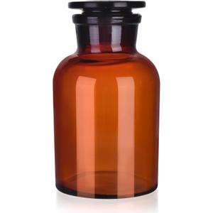 Lab Borosilicate Glass Reagent Bottle,Wide Mouth Glass Storage Bottle with Ground Stopper (33.8 Ounces)