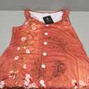 ETCYY Sun Dresses for Women 2025 Vacation Beach Swimsuit Coverups Sundresses Button Down Sleeveless Summer Dress,Floral Red,Large