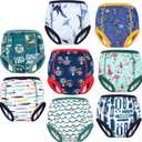 MooMoo Baby 8 Packs Potty Training Pants Cotton Absorbent Training Underwear for Toddler Boy and Girls, Size 3T