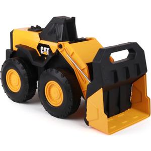 Cat Construction Toys, Steel Wheel Loader 16 - Real Steel Body, Working Arm & Bucket, Oversize All-Terrain Wheels, Heavy-Duty Construction Vehicle for Indoor/Outdoor Play, Kids Ages 3 +