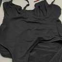 Popilush Tummy Control Swimsuits for Women Shapewear One Piece Deep V Neck Underwire Swimsuit Summer Beach Pool Vacation XXL