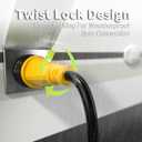 50 Amp to 110 RV Adapter 3 Prong 12 Inch, NEMA 5-15P Male to NEMA SS2-50R Female, Heavy Duty RV Electrical Adapter Cord with Twist Lock Plug, STW 10AWG 15A 125V 1875W, Yellow, ETL Listed