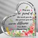 Yinder Thank You Gifts for Women Christmas Desk Decor Gifts for Teacher Coworker Doctor Nurse Leaving Job Inspirational Quotes Farewell Gift for Boss Staff Home Office Desk Decor(Heart)Pack of 2