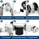 512M 6 Inch Through-the-Wall Exhaust Fan with White Grille, 80 CFM, 4.0 Sone, 16-Inch Retractable Duct, Household Ventilation Fan for Attic, Garage, Kitchen and Bathroom Exhaust Fan, Bathroom Vent Fan, 10 inches x 8 inches x 8 inches