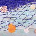 ZUEXT Dark Blue Decorative Fishing Net 80x40 Inch, 2PCS Picture Fish Net, Mermaid Net Cotton Fishnet Wall Hanging Decor for Hawaiian Nautical Beach Party, Fishnet Photo Display Sea Themed FishNet