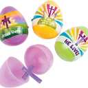 Fun Express - He Lives Plastic Eggs W/Crosses for Easter - Party Supplies - Pre - Filled Party Favors - Pre - Filled Plastic Containers - Easter - 12 Pieces