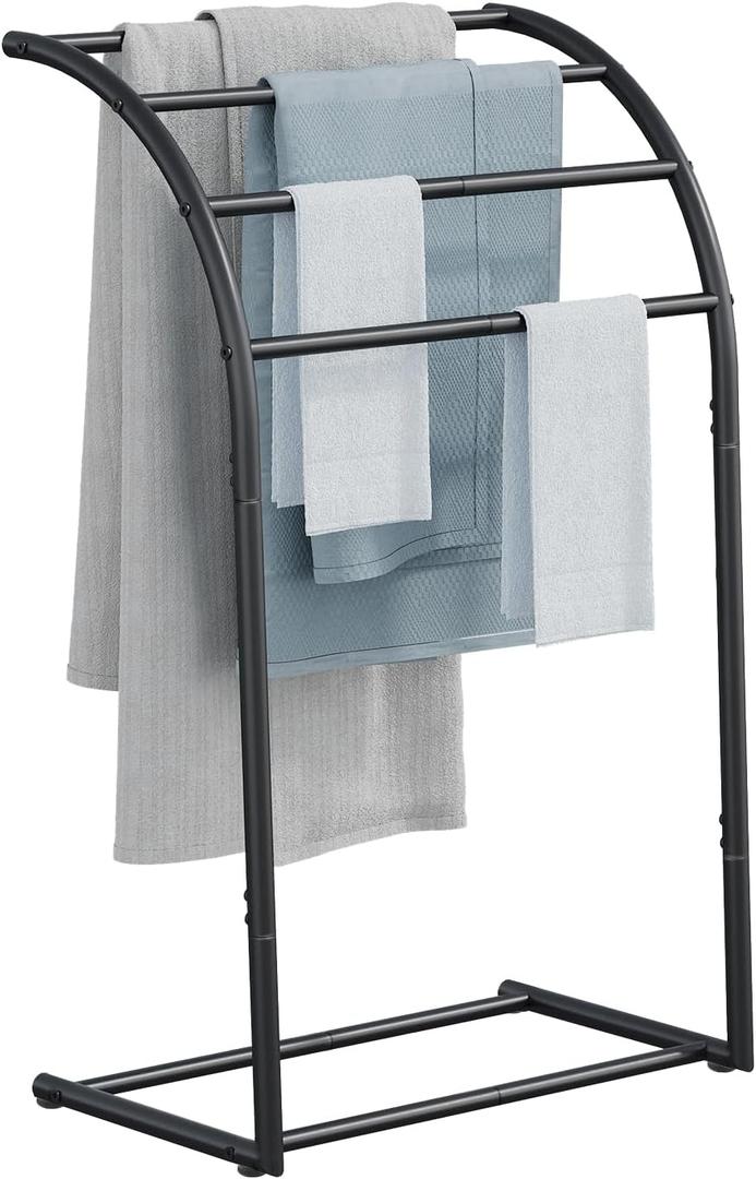 Towel rack 
YINMIT Free Standing Towel Rack, Pool Towel Rack Outdoor, 4 Tier Towel Racks for Bathroom, Metal Blanket Rack, Blanket Display and Towel Drying Rack