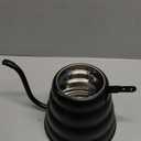 Tea Kettle with Thermometer Pot Black Stovetop Tea Kettle 40oz Gooseneck Kettle Teapot Pour Over Coffee Kettle with Thermometer,1200ml,5 Cup,Black,1Pack (1.3 Quarts)