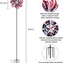 hogardeck 4th of July Wind Spinners Outdoor, Metal Wind Spinners with Stakes for Memorial Day Decorations, 360° Rotating Double Layers Windmill Yard Art for Outside Lawn Porch, Red White Blue