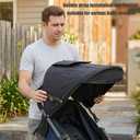 Universal Stroller Canopy Stroller Replacement Parts Shade Umbrella Stroller Canopy with Attachment Retractable Pram Sun Shade with Mesh Window Storage Pocket Adjustable