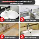 Silicone Faucet Splash Guard  17" x 7" Sink Mat for Kitchen & Bathroom, Non-Slip Drip Catcher & Waterproof Protector, Keeps Countertops Dry & Clean  Black
