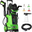 Electric Pressure Washer 5000PSI 3.5GPM with Touch Screen & 5 Nozzles, Portable Design for Car, Patio, and Outdoor Cleaning (Green)