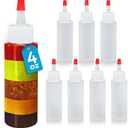 IMPRESA 4 oz Plastic Squeeze Bottles - Clear, Pack of 8 Mini Squeeze Bottles for Sauces & Condiment Dispensers - Cookie Decorating Supplies