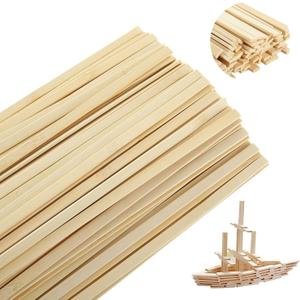 200 PCS Natural Bamboo Sticks Wooden Sticks for Crafts - 11.8 Inch Long Wood Strips for Crafts - 3/8 Inch Width Bamboo Flat Sticks for Crafting, Arts Projects
