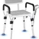 Shower Chair for Elderly and Disabled Inside Shower, Shower Seat for Inside Tub 450 LB Heavy Duty, Shower Chair with Arms and Back,Padded Handicap Bath Chairs for Seniors for Shower Stal
