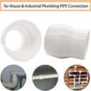 YSIL 2 Pcs 3" x 2" PVC Reducer Coupling Adapter Socket x Socket Pipe Fittings,Schedule 40 PVC DWV Pipe Slip Socket Connectors for House & Industrial Plumbing Connection,White