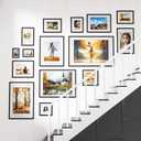 8x8 Picture Frame Set of 5,Display 4x4 Pictures with Mat or 8x8 without Mat, Black 4x4 Photo Frames Tabletop or Wall Mount Display for Poster Diploma Certificate Document Prints Photos Paintings