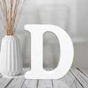 AOCEAN 4 Inch White Wood Letters Unfinished Wood Letter for Wall Decor Decorative Standing Letters Slices Sign Board Decoration for Craft Home Party Projects (D)