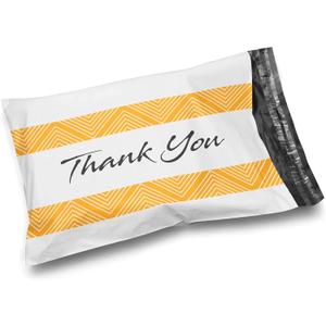 Shop4Mailers 6 x 9 Glossy White Thank You Poly Bag Mailer Envelopes 2 Mil (100 Pack)