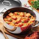 Tramontina Utsava Tri-Ply Clad Stainless Steel 6.5-Quart Casserole with Lid and Ceramic Non Stick Interior, Induction-Ready Large Braiser Pan
